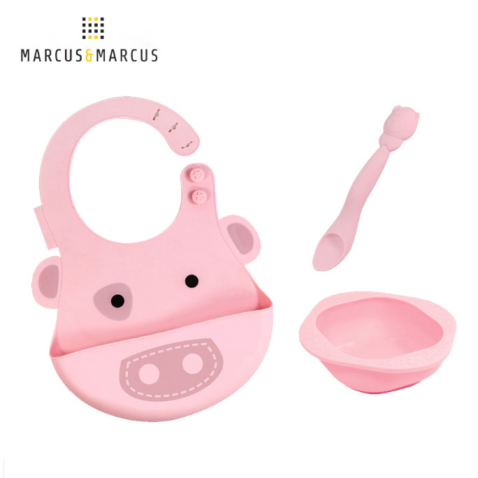 【加拿大 Marcus & Marcus】動物樂園餵食禮盒組 - 粉紅豬 (粉)