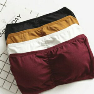 美麗大街【SR108073031】三排扣純棉抹胸裹胸女薄款防走光打底 無肩帶文胸內衣