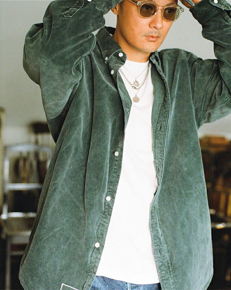MADNESS×N.HOOLYWOOD SHIRTS聯名餘文樂水洗做舊燈芯絨襯衫