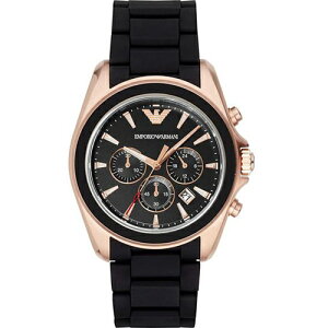 Emporio Armani Classic 經典計時腕錶(AR6066)-44mm-黑面合成膠帶【刷卡回饋 分期0利率】