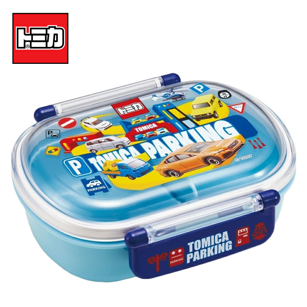 【日本正版】TOMICA 單層便當盒 日本製 360ml 分隔便當盒 可微波飯盒 多美小汽車 Skater - 658082