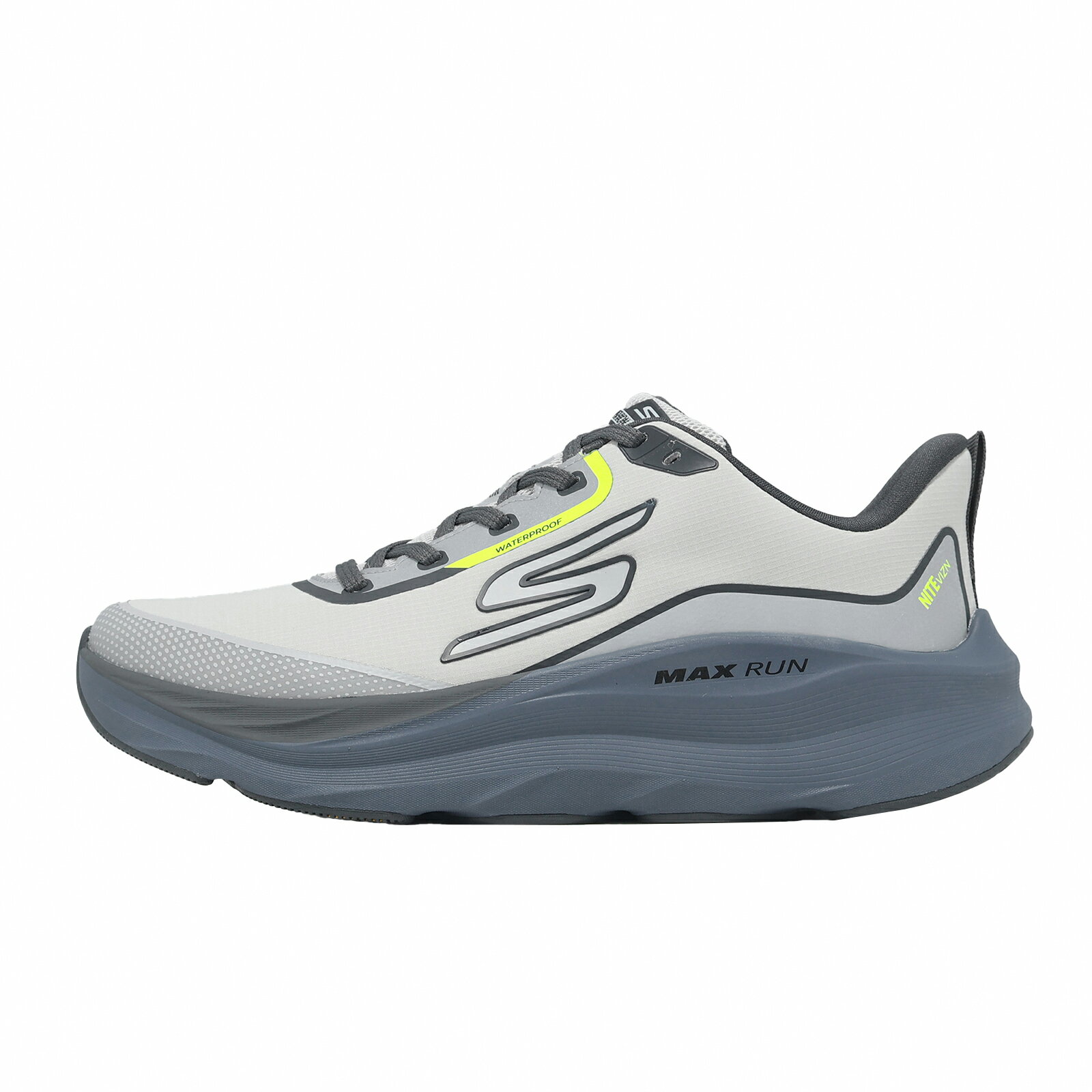 Skechers 慢跑鞋 Max Run Slip-Ins 男鞋 灰藍 厚底 全防水夜視反光功能 221003GRY