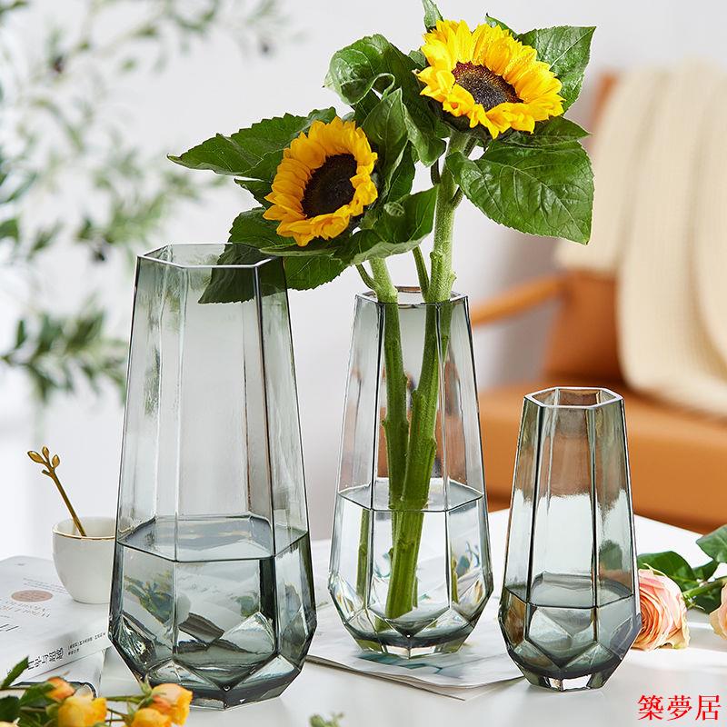免運 公司貨 附發票 花瓶 玻璃花瓶 花器 插花花瓶 創意簡約ins玻璃花瓶透明水養富貴竹百合幹鮮花地中海網紅花瓶