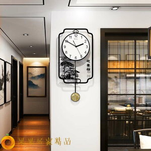 新中式中國風鐘表掛鐘客廳家用時尚大氣個性創意藝術鐘飾時鐘掛墻
