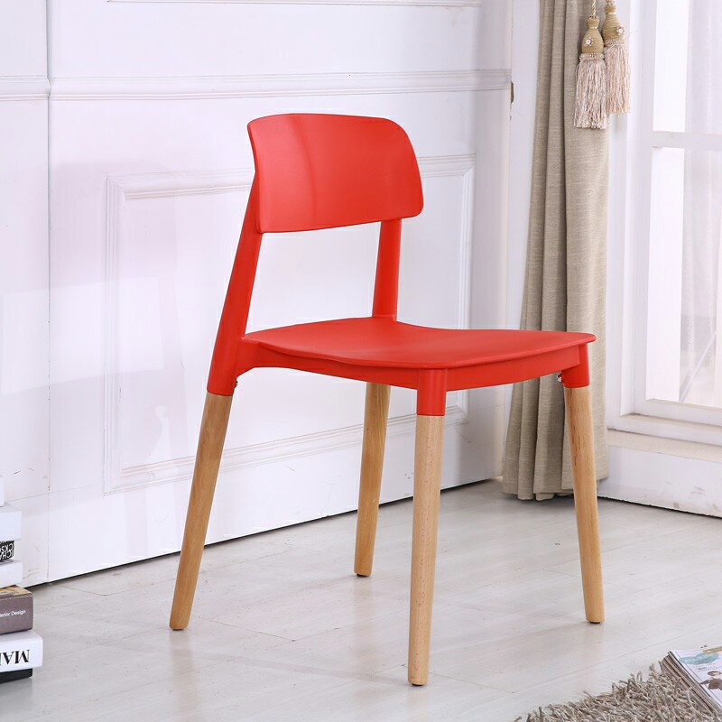 《凱莉》 紅色 北歐 設計師款 餐椅 休閒椅 實木椅 電腦椅 商業空間 【新生活家具】