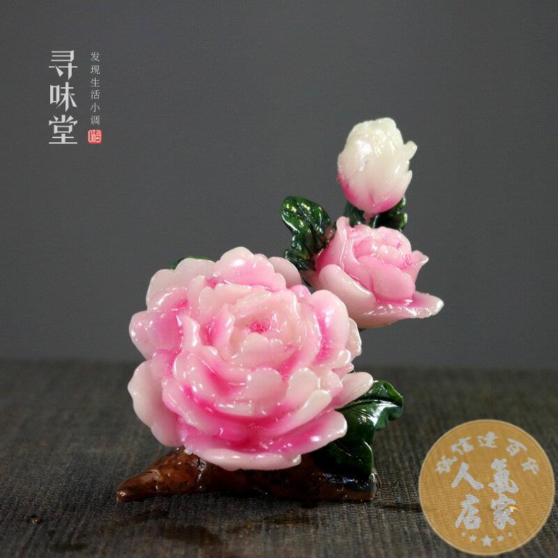 茶寵 花開富貴變色｜新品創意樹脂茶玩牡丹荷花個性茶盤茶道小擺件