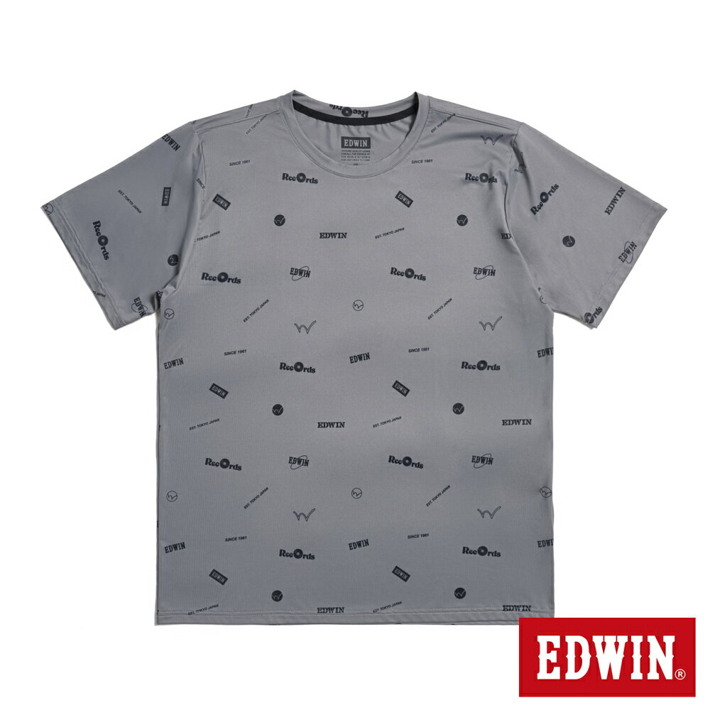 EDWIN 男款 涼爽系列 滿版印花短袖T恤 (暗灰色)