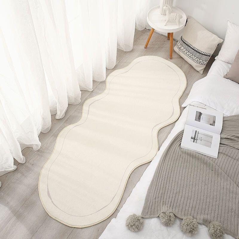 地毯 房間地毯 客廳地毯 床邊地毯 臥室地毯 不規則床邊地毯 臥室輕奢高級奶油風房間床前地墊
