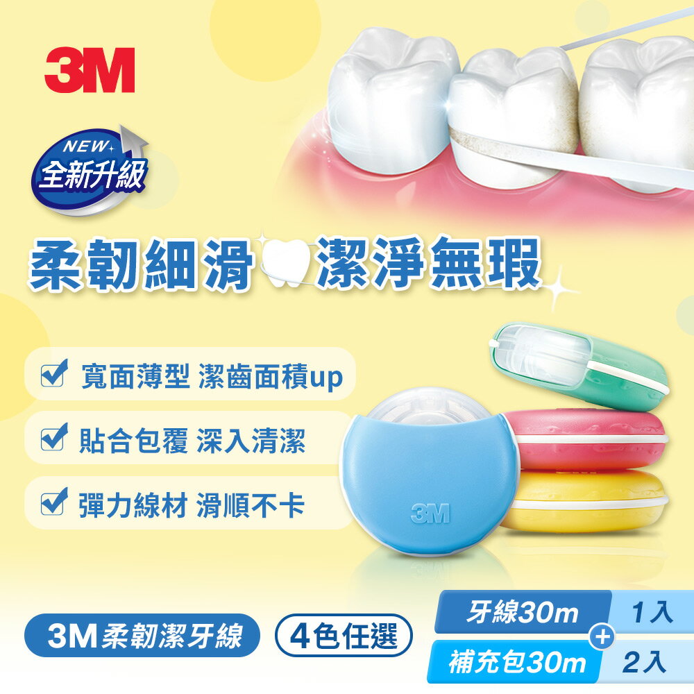 3M 柔韌潔牙線 馬卡龍造型1+2超值組／補充包－(四色可選/組合任選)