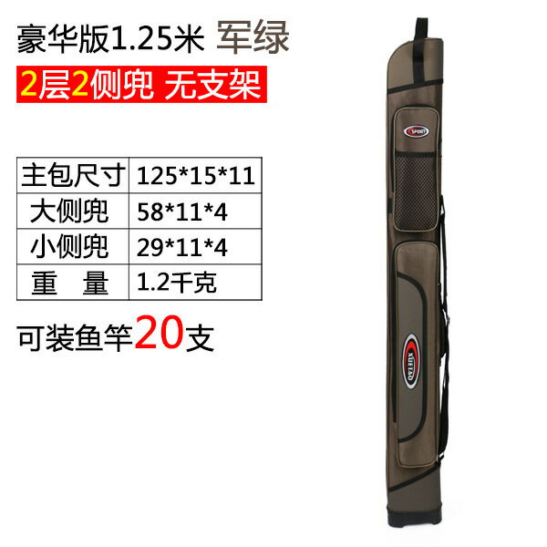 可開發票 釣魚包 魚竿包 多功能魚竿包 釣魚揹包 漁具揹包魚竿包漁具包1.25米加厚硬殼包單肩釣魚包垂釣臺釣包郵揹包無支架