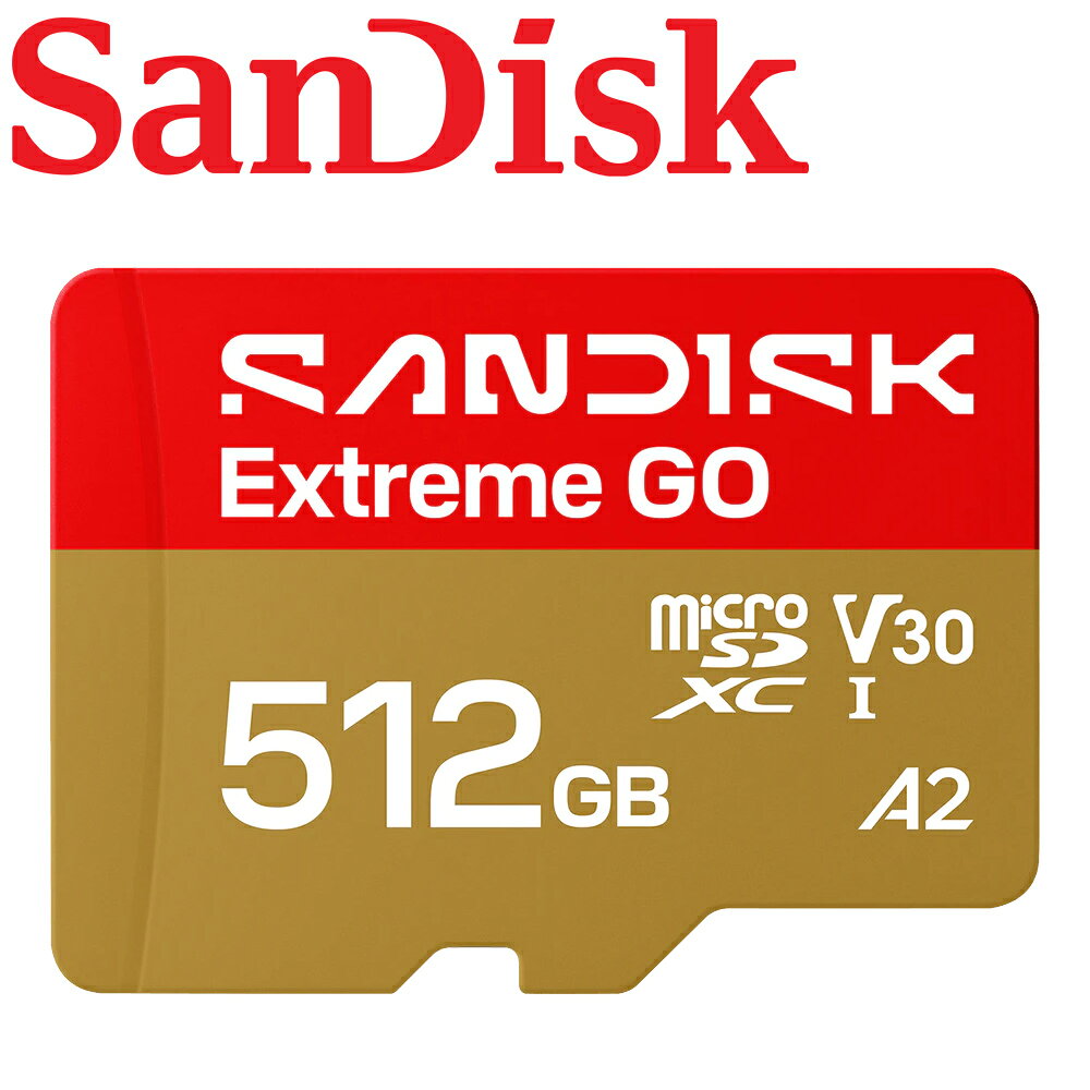【公司貨】SanDisk 512GB Extreme GO microSDXC TF USH-I U3 V30 A2 記憶卡