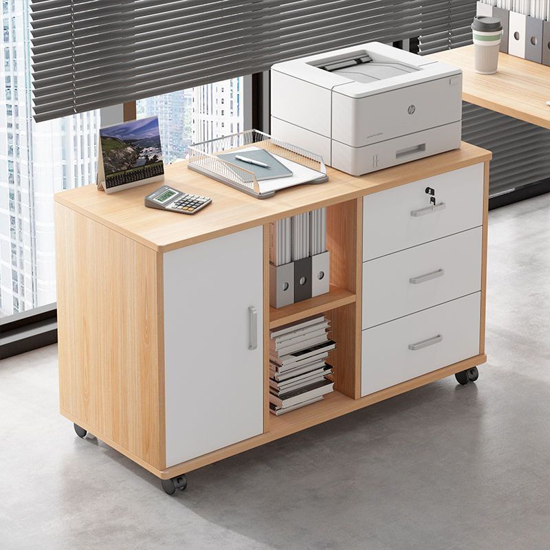 辦公櫥櫃 辦公室文件櫃資料櫃桌下可移動多層抽屜儲物櫃落地式矮櫃檔案櫃子-快速出貨