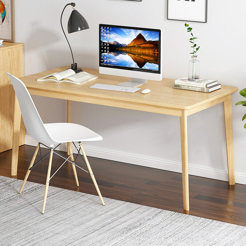 實木書桌簡約現代職員辦公桌工作臺學生寫字桌臥室簡易臺式電腦桌