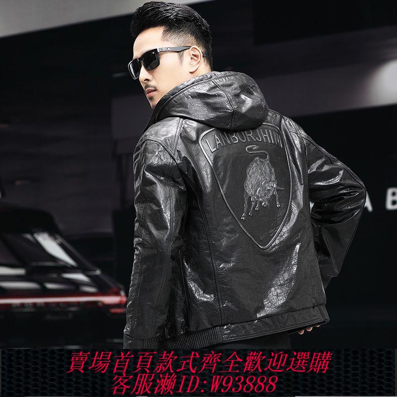 【買它！流行男裝】春秋款頭層羊皮真皮皮衣男機車夾克海寧帥氣休