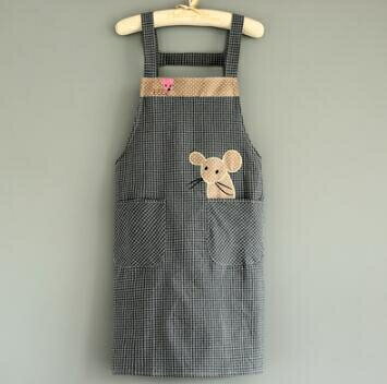 圍裙 時尚背帶純棉圍裙女家用防污工作服可愛日系大人廚房做飯罩衣定制
