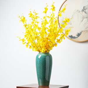 黃色跳舞蘭仿真花束蝴蝶蘭假花套裝家居客廳餐廳桌面裝飾品擺件