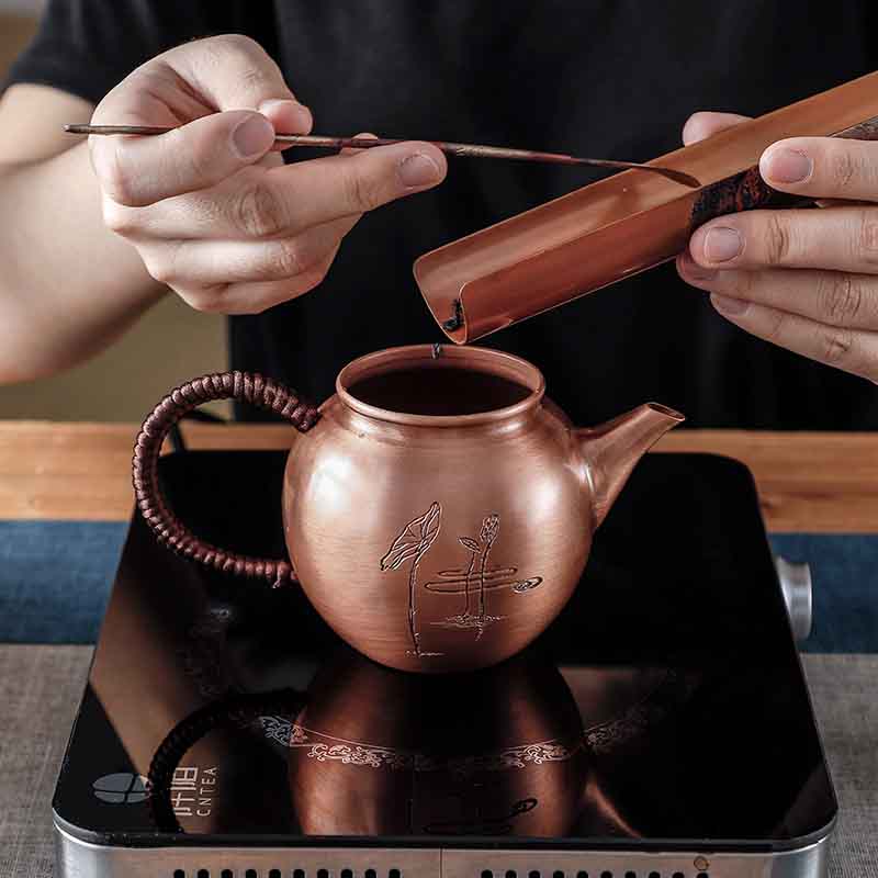 茶道茶壺煮茶器單壺家用紫銅禪意泡茶壺電陶爐套裝泡茶工具大全 2