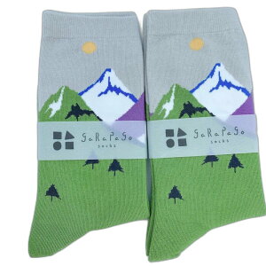 【garapago socks】日本設計台灣製長襪-山脈圖案 - 襪子 長襪 中筒襪 台灣製襪子 日本設計