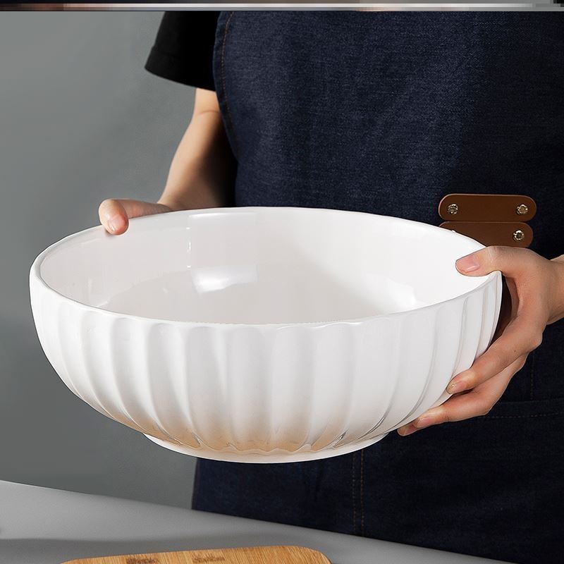 大湯碗陶瓷家用大號12寸特大號陶瓷碗大容量超大10寸網紅北歐純白