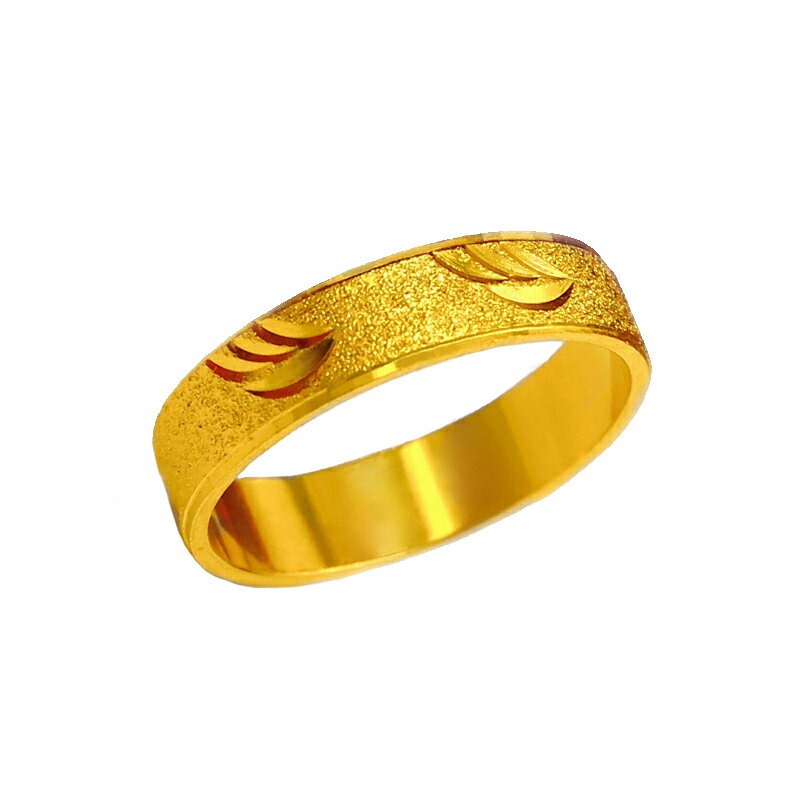 新款沙金戒指男潮單身個性情侶一對越南正品鍍金24K999黃金女指環