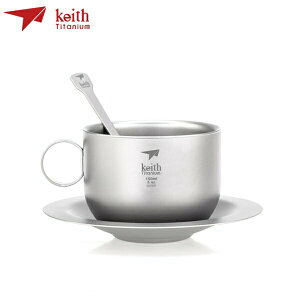 【Keith】鎧斯Ti3601 雙層_經典歐美型咖啡鈦杯(150ml) (套裝組合) / 露營杯具 / 環保餐碗《長毛象休閒旅遊名店》