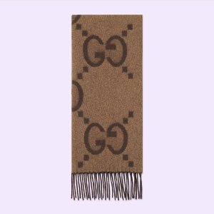 GUCCI圍巾 Schal aus Kaschmirjacquard mit GG Motiv
