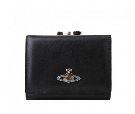 [限量15個]Vivienne Westwood彩色土星卡扣相片位黑色短錢包 1311