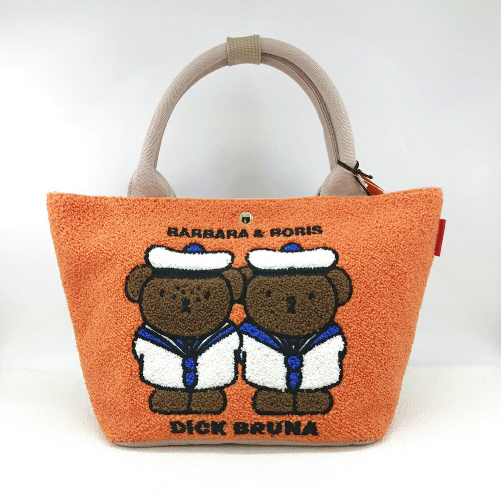 日本 miffy 米飛兔 米菲兔 sagara刺繡 船型 手提袋 (橙色)｜小鶴日貨