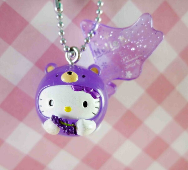 【震撼精品百貨】Hello Kitty 凱蒂貓~KITTY吊飾 鎖圈-北海道紫球