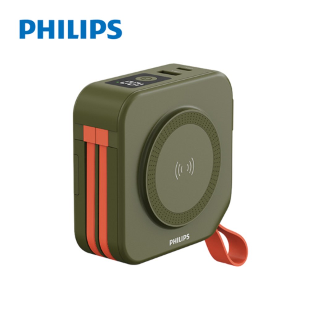 Philips飛利浦 10000mAh多功能十合一螢幕顯示行動電源-野性綠 原價1790(省200)