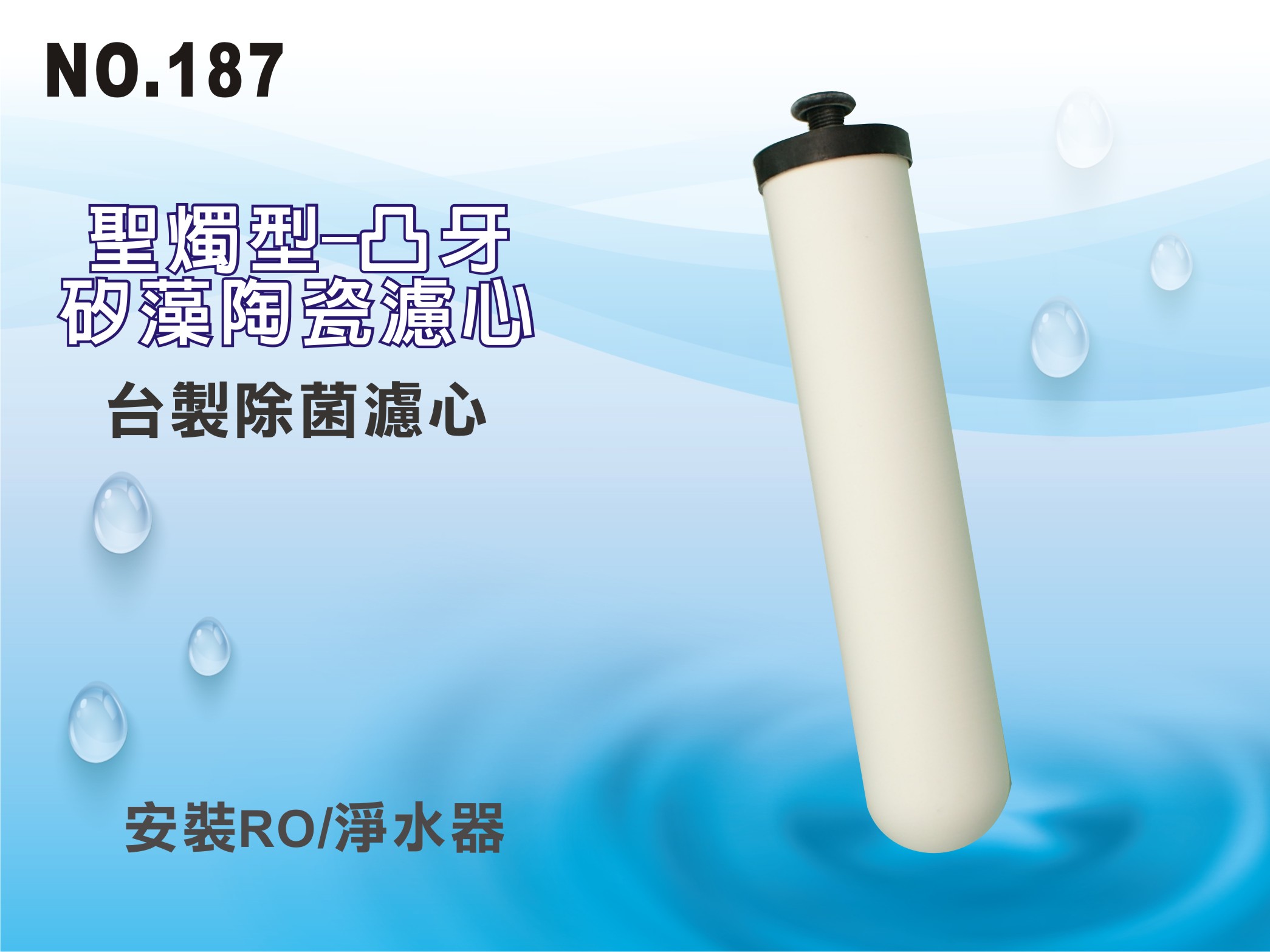 【龍門淨水】台製聖燭型矽藻陶瓷濾心 淨水器 濾水器 RO純水機 飲水機(貨號187)