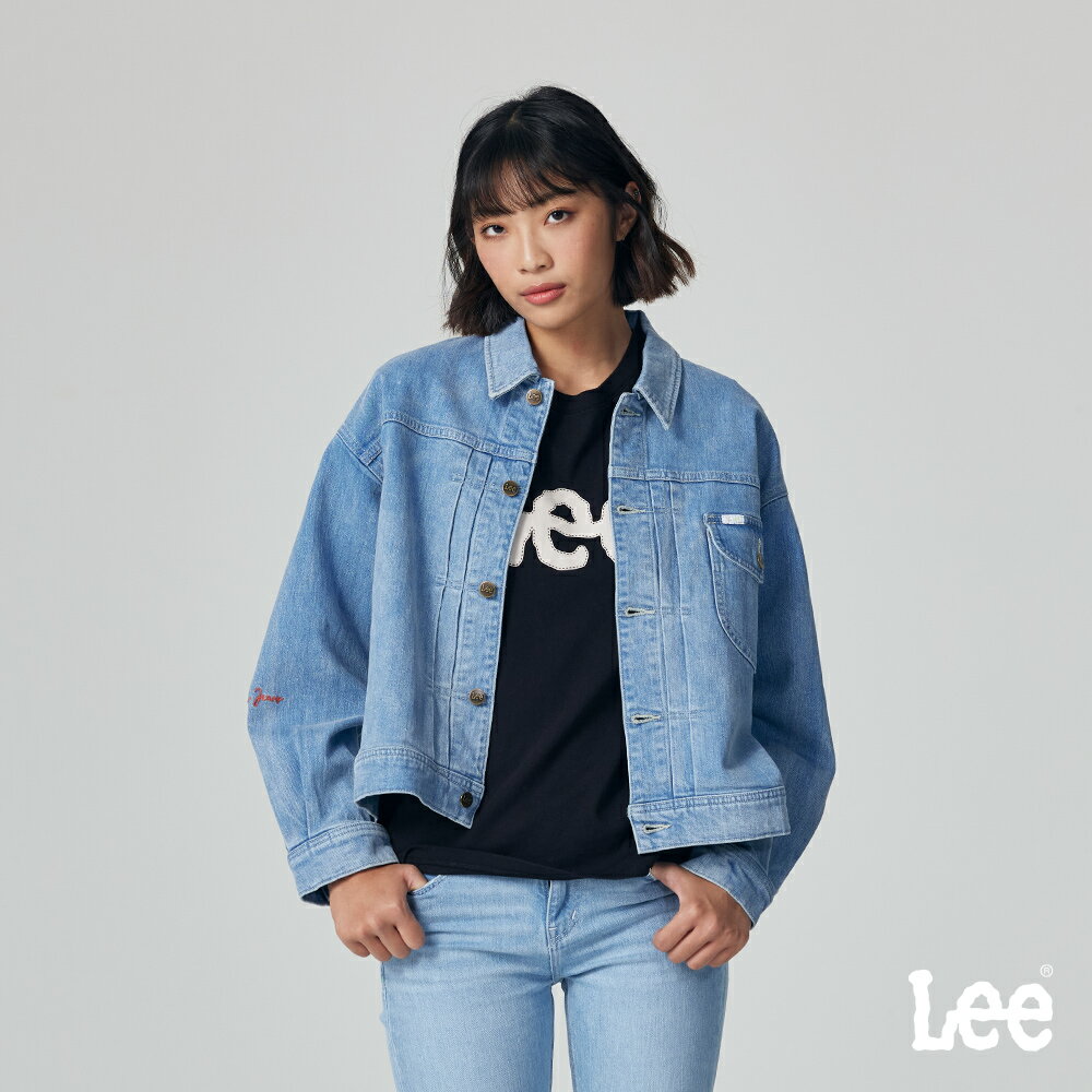 Lee 女款 寬鬆版 袖身刺繡 牛仔外套 | Modern