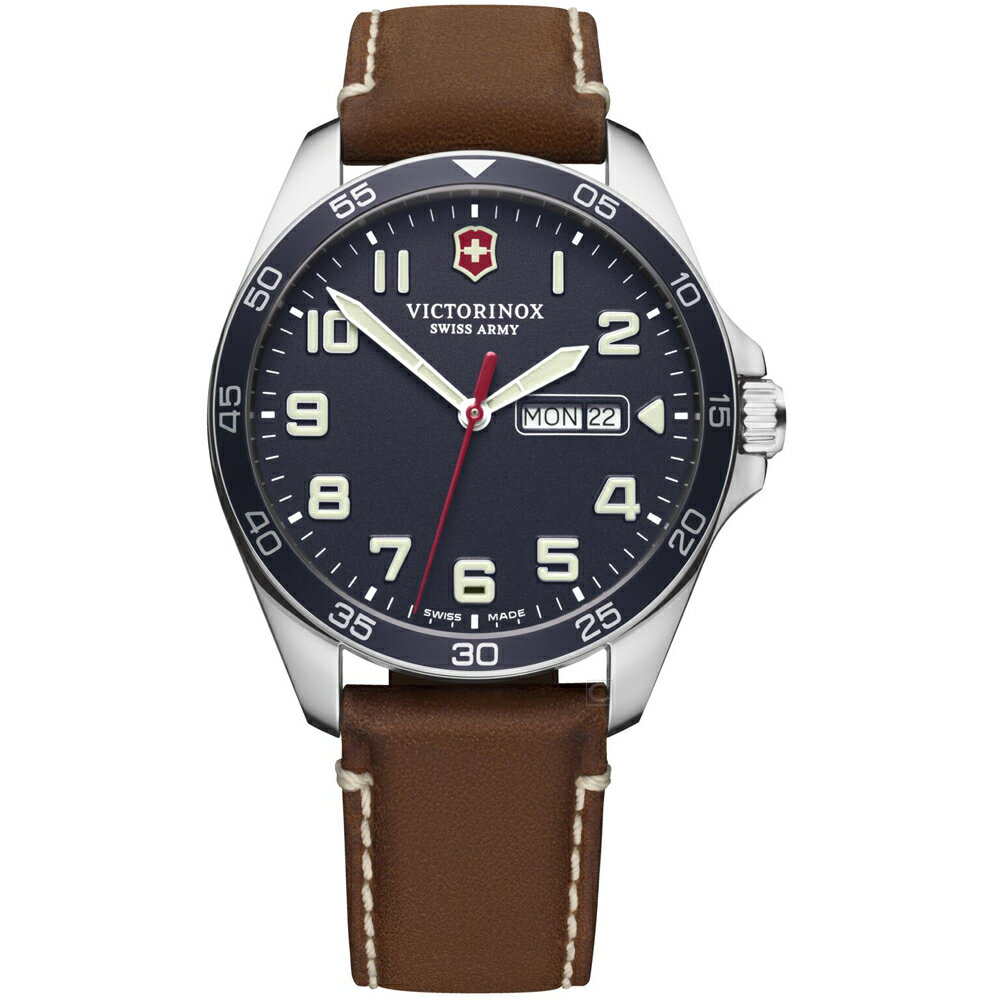 VICTORINOX 瑞士維氏 SWISS ARMY瑞士維氏Fieldforce時尚手錶(VISA-241848)-42mm-藍面皮革【刷卡回饋 分期0利率】【APP下單4%點數回饋】
