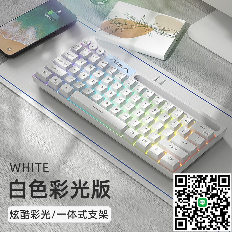 AULA狼蛛F3061迷你機械手感小鍵盤61鍵有線RGB臺式筆記本平板便攜