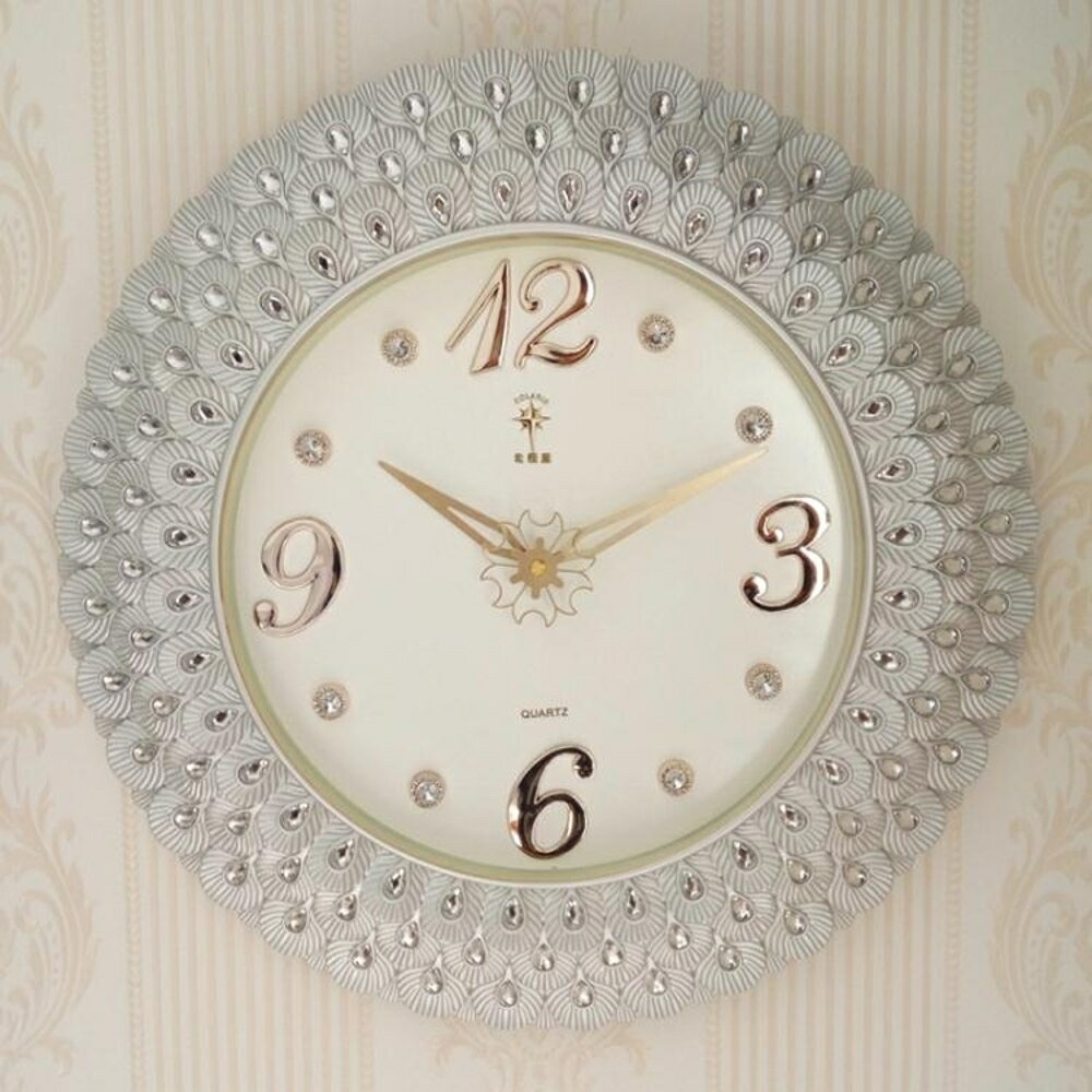 掛鐘客廳靜音掛鐘歐式創意掛錶臥室鐘錶圓形石英鐘簡約家用時鐘 都市時尚DF