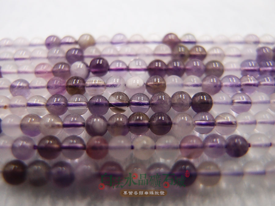 白法水晶礦石城 奧地利 天然-紫彩 瑩石/螢石 3mm串珠/條珠 首飾材料 色彩繽粉的彩色礦石