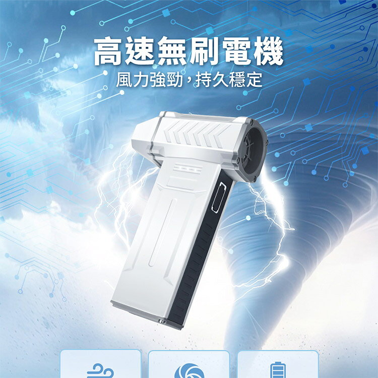 【OMyCar】白色風暴 多功能無線除塵槍Pro (國家認證 一年保固) 充氣洗車 暴力渦輪風扇 手持強力風槍 暴力吹風 R3D197 6
