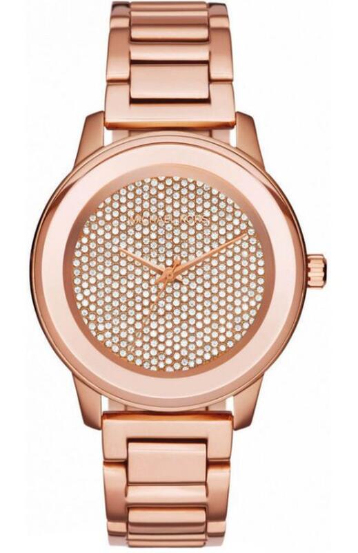 『Marc Jacobs旗艦店』美國代購 Michael Kors 時尚簡約氣質浪漫晶鑽玫瑰金色不鏽鋼腕錶