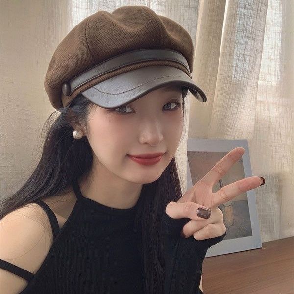 毛呢八角帽子女畫家貝雷帽鴨舌時尚百搭顯臉小秋冬季新款【倪醬】