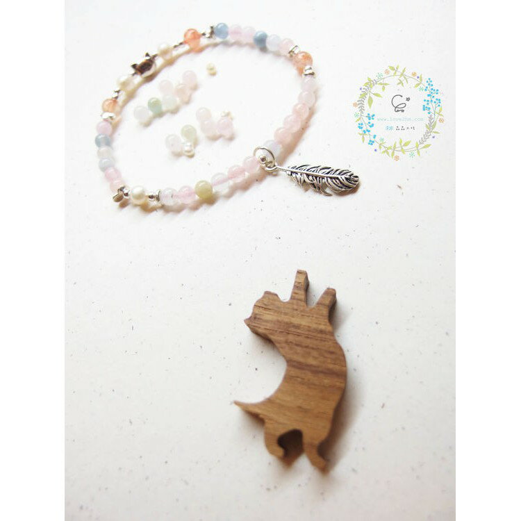 小日子/太陽石/摩根石/天然淡水珍珠/水晶手鍊/925純銀/[晶晶工坊-love2hm] 4
