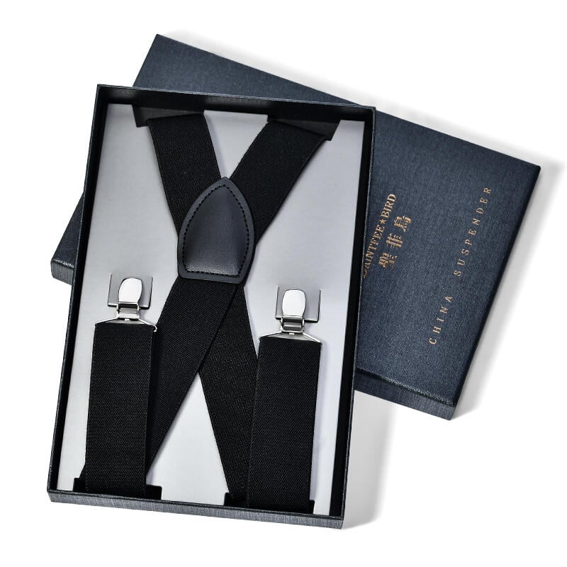 新品 吊褲帶寬3.5CM 背帶男式夾吊帶成人西裝褲子吊褲帶男士西褲松緊背帶夾老人英倫潮