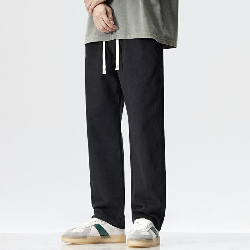 現貨+預購 休閒褲直筒長褲-經典潮流繫繩純棉男褲子4色74kn67【獨家進口】【米蘭精品】
