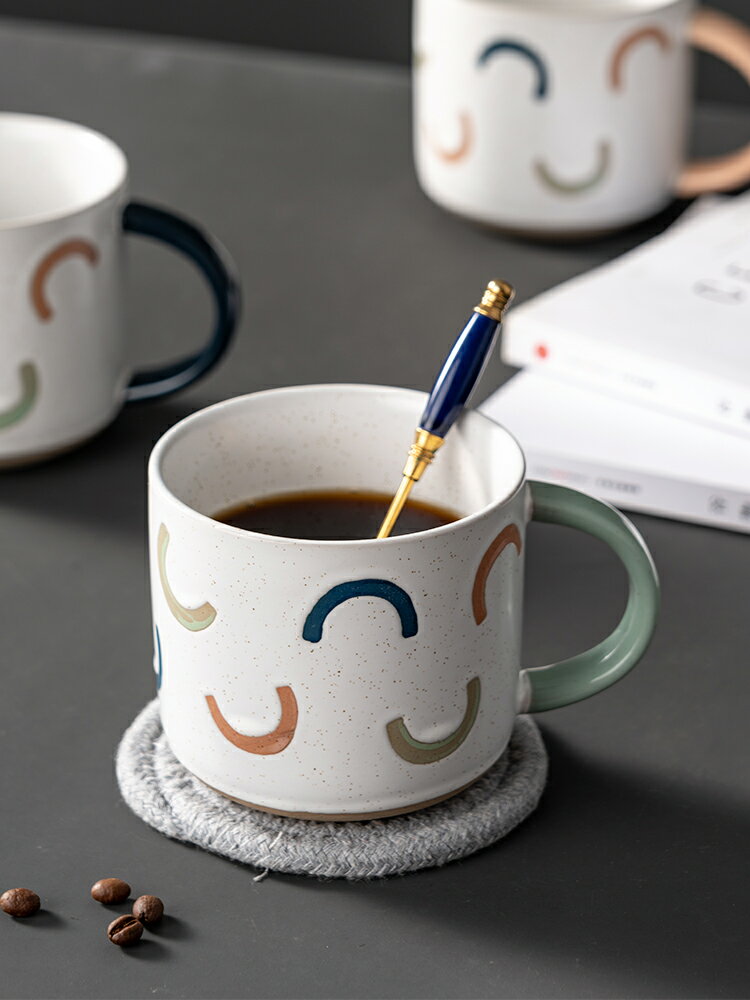 家用陶瓷馬克杯帶把 辦公室水杯創意喝水杯子咖啡杯口杯