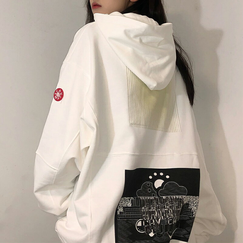 設計感oversize加厚衛衣女秋季新款潮流寬松連帽小眾上衣