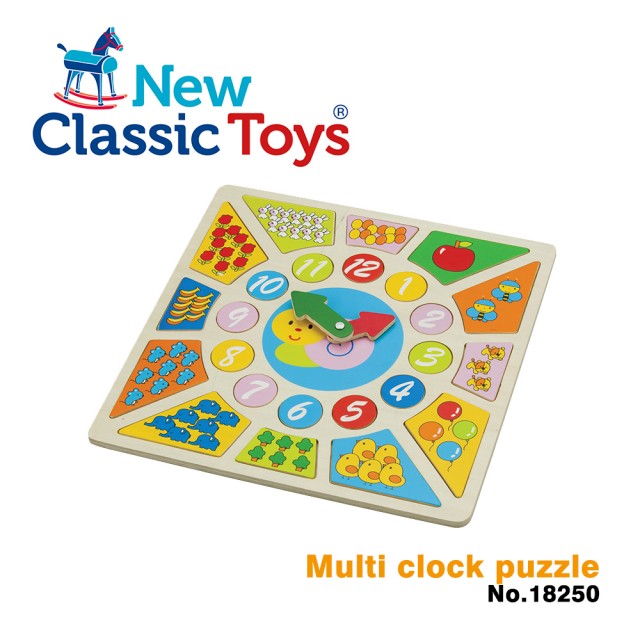 《荷蘭New Classic Toys 》寶寶認知學習時鐘拼圖 東喬精品百貨