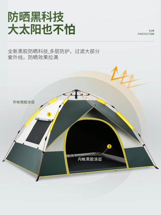 帳篷戶外便攜式野營加厚防雨全自動速開露營裝備野餐野外自動彈開 城市玩家