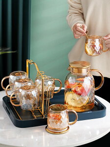 高顏值玻璃杯套裝輕奢ins風家用客廳喝水杯家庭耐熱冷水壺茶杯子