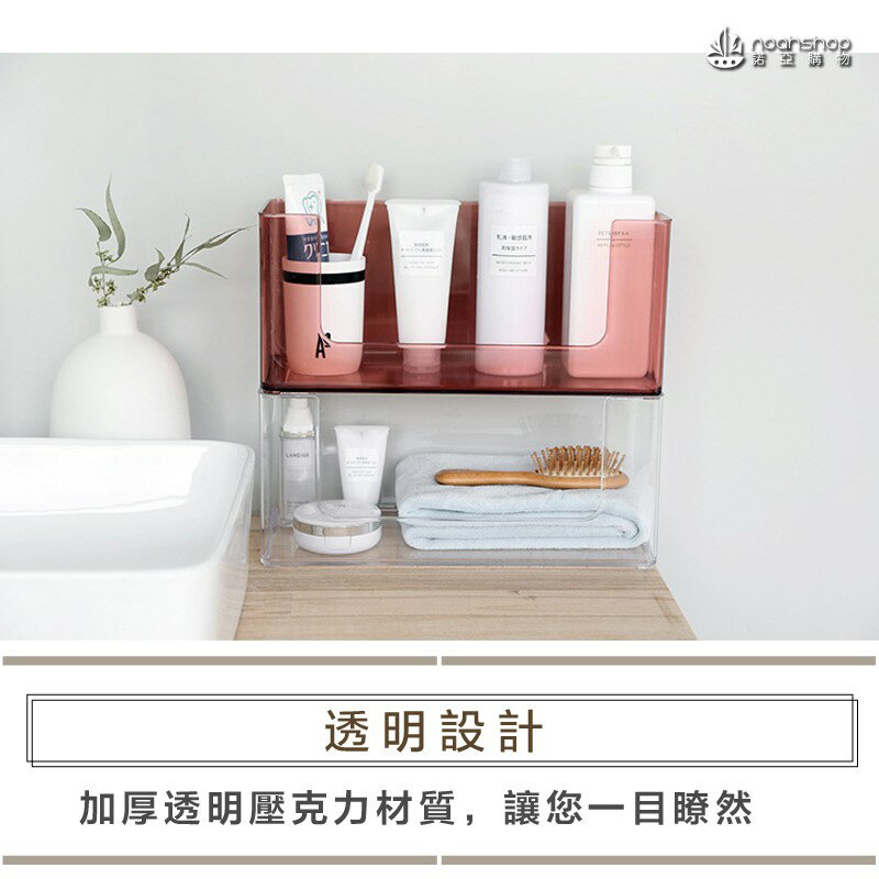 防疫必備 壓克力桌面整理盒 懶角落 浴室 廚房 透明 儲物盒 化妝品 梳妝台 辦公桌面 收納盒 消毒 清潔 殺菌 2
