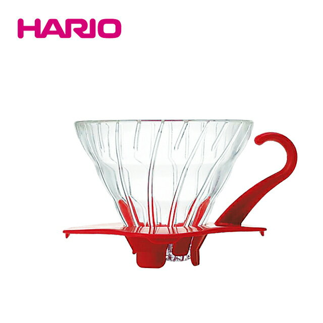 《HARIO》V60紅色01玻璃濾杯 VDG-01R 1~2杯 贈HARIO 無漂白01濾紙40張一盒
