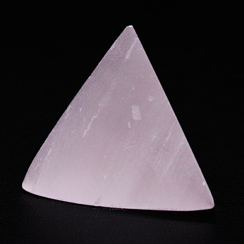如鴻天然石膏石原礦石頭擺件三角形水晶塔白色兒童寶石裝飾造景